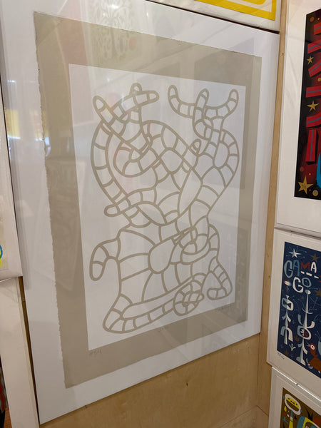 White Worm Print