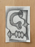 Graphite Drawing by Tim Biskup at Face Guts Los Angeles