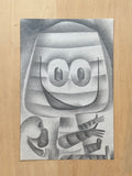 Graphite Drawing by Tim Biskup at Face Guts Los Angeles