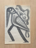 Graphite Drawing by Tim Biskup at Face Guts Los Angeles