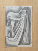 Graphite Drawing by Tim Biskup at Face Guts Los Angeles