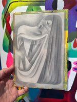 Graphite Drawing by Tim Biskup at Face Guts Los Angeles