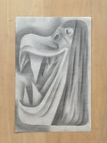 Graphite Drawing by Tim Biskup at Face Guts Los Angeles