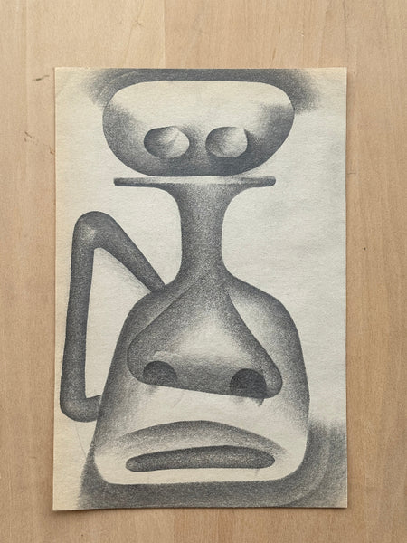 Graphite Drawing by Tim Biskup at Face Guts Los Angeles